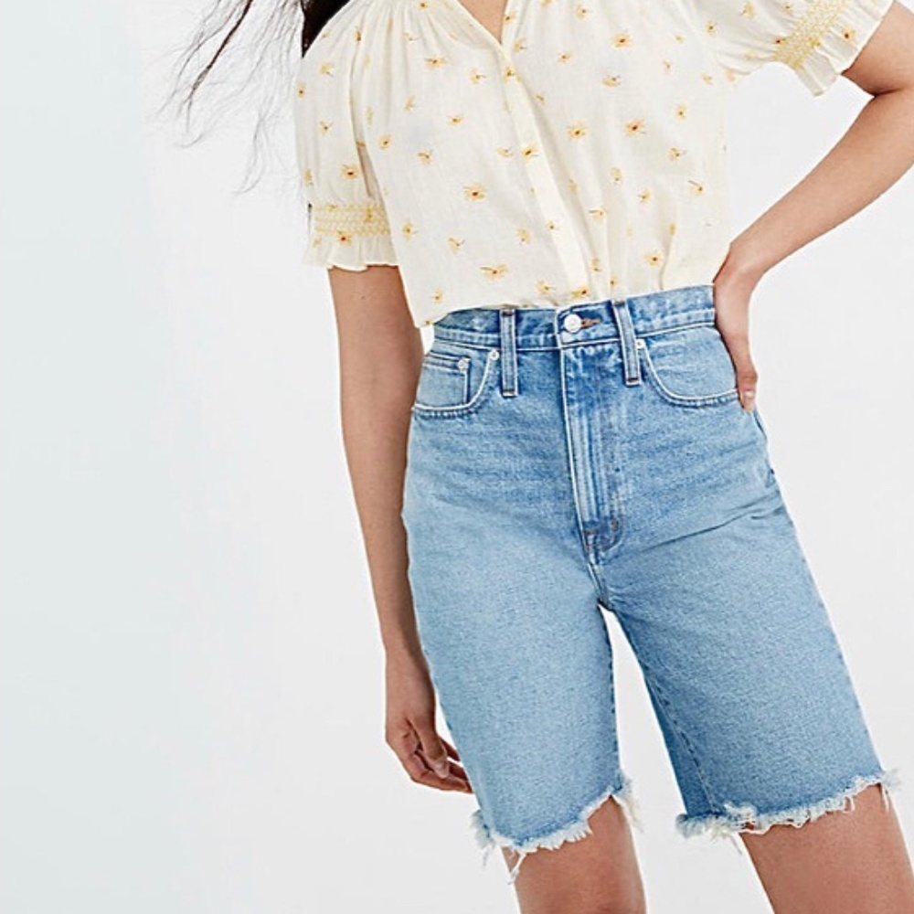 NWOT Madewell High-Rise Long Denim Shorts